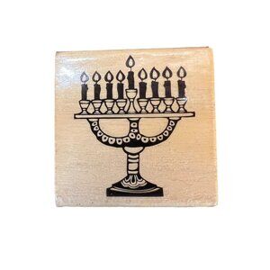 CraftSmart Menorah Hanukkah Rubber Stamp